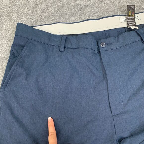Greg Norman Shorts Mens 40 Navy Flat Front Performance Golf Chino Athleisure - Picture 11 of 14